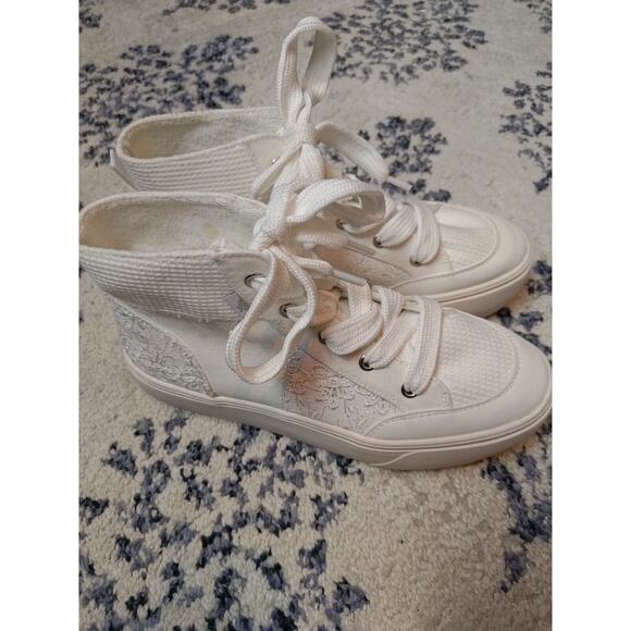 ROCKET DOG Flair White Patchwork Platform Trainers US 7 - Picture 1 of 6